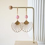 Boucles d'oreilles Gloria perle en verre filé bijou artisanal 91