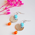 Boucles d'oreilles Ninon perle en verre filé bijou artisanal 17