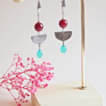 Boucles d'oreilles Ninon perle en verre filé bijou artisanal 33