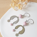 Boucles d'oreilles Ninon perle en verre filé bijou artisanal 72