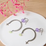 Boucles d'oreilles Ninon perle en verre filé bijou artisanal 77