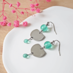 Boucles d'oreilles Ninon perle en verre filé bijou artisanal 78