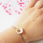 Bracelet Flora perle en verre filé bijoux artisanaux or