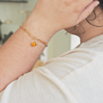 Bracelet Paulette perle en verre filé bijoux artisanaux orange