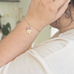 Bracelet Paulette perle en verre filé bijoux artisanaux violet