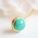 Bracelet jonc Emma perle en verre filé bijoux artisanal Celadon