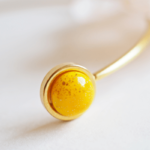 Bracelet jonc Emma perle en verre filé bijoux artisanal Jaune