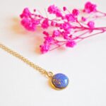 collier emma perles en verre filé cabochon or doré