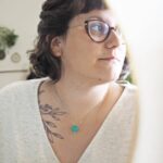 Collier Coeur perle en verre filé bijoux artisanaux 4