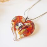 Collier Coeur perle en verre filé bijoux artisanaux Snake 2