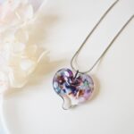 Collier Coeur perle en verre filé bijoux artisanaux cat