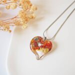 Collier Coeur perle en verre filé bijoux artisanaux snake