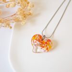 Collier Coeur perle en verre filé bijoux artisanaux spring