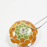 Collier Ecailles perle en verre filé bijoux artisanaux Olive Ambre