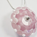 Collier Ecailles perle en verre filé bijoux artisanaux Violet duo