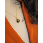 Collier Emma perle en verre filé bijoux artisanaux noir