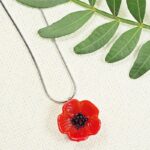 Collier Flora perle en verre filé bijoux artisanaux rouge