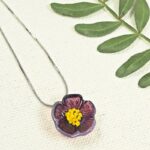 Collier Flora perle en verre filé bijoux artisanaux violet