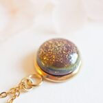 collier emma perles en verre filé cabochon or doré