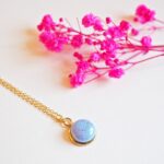 collier emma perles en verre filé cabochon or doré