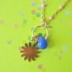 Collier PAULETTE perle en verre filé bijou artisanal bleu 2