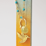 Collier PAULETTE perle en verre filé bijou artisanal vert
