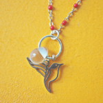 Collier PAULETTE perle en verre filé bijou artisanal translucide