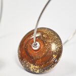 Créoles Virginie Or & Acier perle en verre filé bijou artisanal Abricot