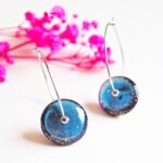 Créoles Virginie Or & Acier perle en verre filé bijou artisanal Medi