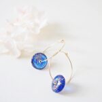 Créoles Virginie Or perle en verre filé bijou artisanal 15