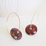 Créoles Virginie Or perle en verre filé bijou artisanal Berry