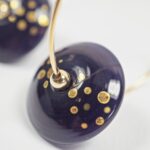 Créoles Virginie Or perle en verre filé bijou artisanal Myrtille