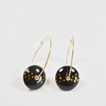 Créoles Virginie perles en verre soucoupe or fin doré acier ixnodaybel boucles d'oreilles chic classe unique créateur