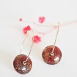 Créoles Virginie perles en verre soucoupe or fin doré acier ixnodaybel boucles d'oreilles chic classe unique créateur
