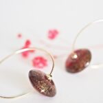 Créoles Virginie perles en verre soucoupe or fin doré acier ixnodaybel boucles d'oreilles chic classe unique créateur