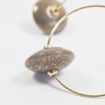 Créoles Virginie perles en verre soucoupe or fin doré acier ixnodaybel boucles d'oreilles chic classe unique créateur
