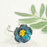 boucles d'oreilles clips oreille non percée collier bracelet réglable fleurs verre filé artisanat printemps bijoux flora marguerite coquelicot bague