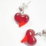 coeur bijoux verre filé créateur boucles d'oreilles