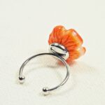 boucles d'oreilles clips oreille non percée collier bracelet réglable fleurs verre filé artisanat printemps bijoux flora marguerite coquelicot bague