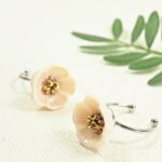 boucles d'oreilles clips oreille non percée collier bracelet réglable fleurs verre filé artisanat printemps bijoux flora marguerite coquelicot bague