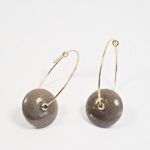 Créoles Virginie perles en verre soucoupe or fin doré acier ixnodaybel boucles d'oreilles chic classe unique créateur