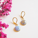 boucles d’oreilles emma perles en verre filé cabochon or doré