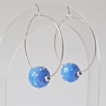 boucles d'oreilles créoles collier galaxie perles en verre filé argent bijoux
