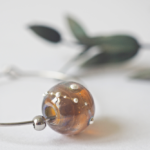 boucles d'oreilles créoles collier galaxie perles en verre filé argent bijoux
