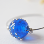 boucles d'oreilles créoles collier galaxie perles en verre filé argent bijoux