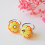 boucles d'oreilles lotus perles en verre filé