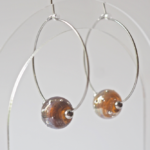 boucles d'oreilles créoles collier galaxie perles en verre filé argent bijoux