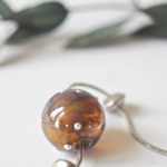 boucles d'oreilles créoles collier galaxie perles en verre filé argent bijoux