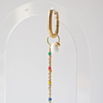 boucles d'oreilles créoles unité asymétrique paulette goutte perle verre filé bijoux fun coloré pampille