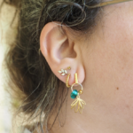 boucles d'oreilles créoles unité asymétrique paulette goutte perle verre filé bijoux fun coloré pampille
